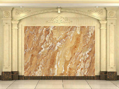 黄玉大理石高温烧背景墙